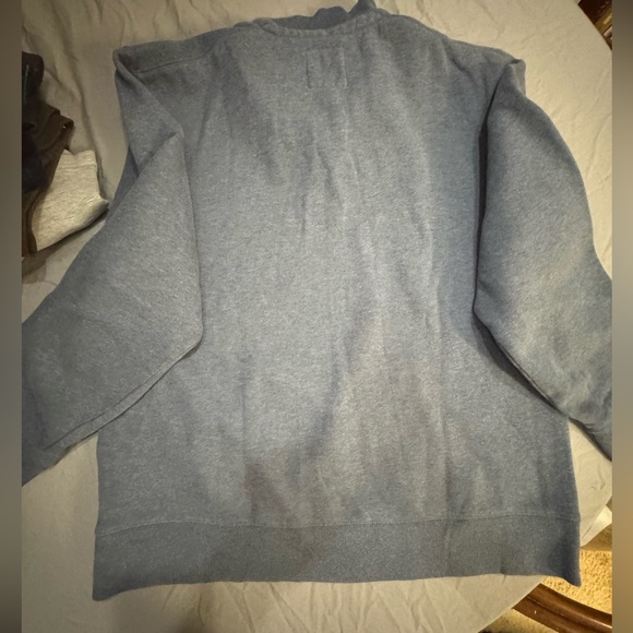 Blue Cotton Quarter-Zip Sweatshirt w/ Kangaroo Pockets & Vent Holes. XL. - Picture 2 of 7